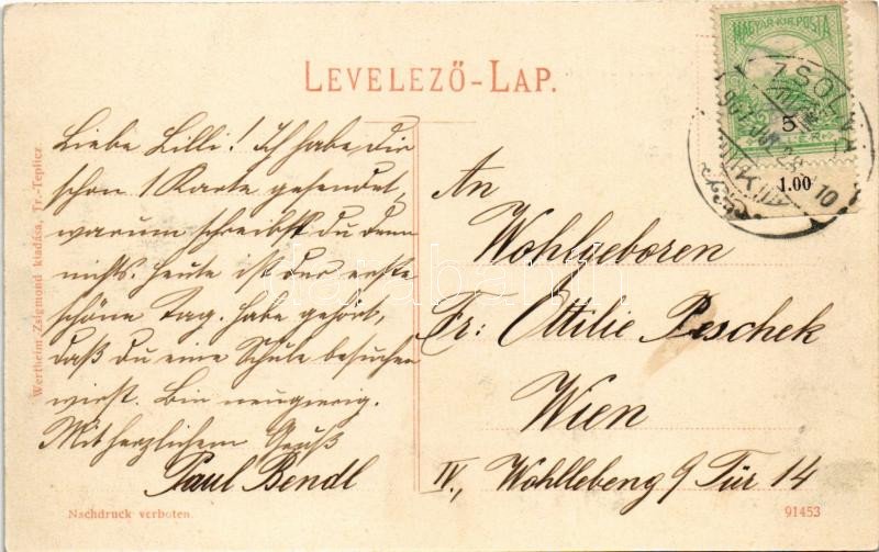 1907 Trencsén, Trencín; a vár 237 évvel ezelőtt. Wertheim Zsigmond kiadása / castle 237 years ago - Image 2