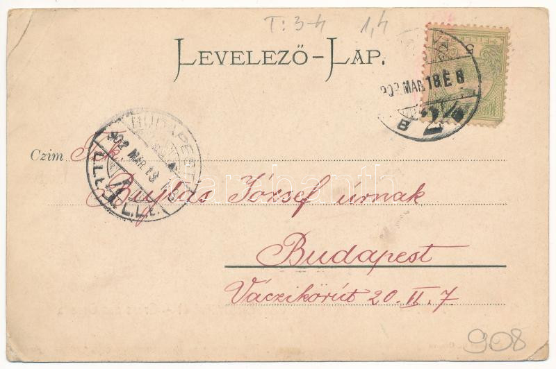 1902 Orsova, Dampfbad / gőzfürdő, üzlet. Hutterer G. / steam spa, shop (EK) - Image 2