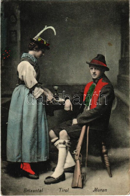 1917 Merano, Meran (Südtirol); Brixental / South Tyrolean folklore + 'K.u.K. Feldspital 308' (Rb)