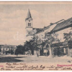 1903 Nagyenyed, Aiud; Fő tér, templom, üzlet. Winkler János kiadása / main square, church, shop (EB)