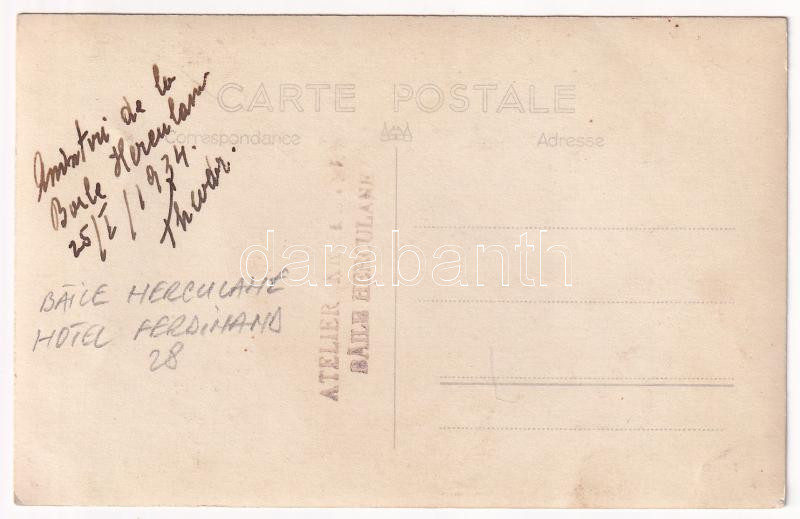 1934 Herkulesfürdő, Baile Herculane; Hotel Ferdinand szálloda, vendégek csoportja / spa hotel, group of guests. photo - Image 2