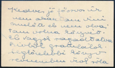 cca 1940 Hatvany Lili ; (1890-1968) autográf levele kártyán ismeretlen Főorvosnak, könyve megjelenése alkalmából.
