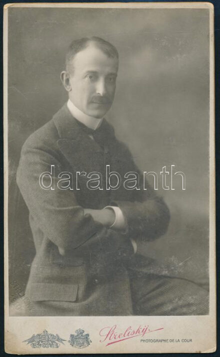cca 1900 Grósz Emil (1865-1941) orvos, szemész kabinetfotója Strelisky műterméből 11x17 cm