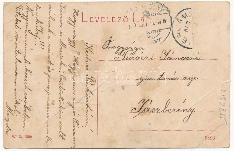 1907 Perjámos, Periam; Római katolikus zárda. W.L. 1326. / Röm. kath. Kloster / nunnery (b) - Image 2