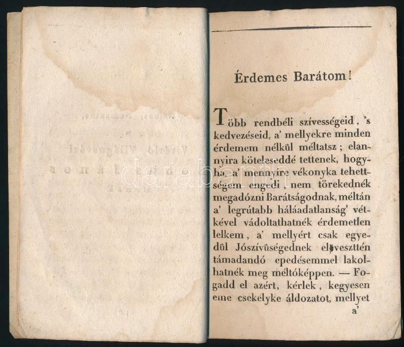 Nárai Náray Antal: Értekezés a' Fő-Ispány Birói Hatalmáról. Pest, 1823., Füskúti Landerer Lajos, 45 p. Korabeli papírkötésben, foltos. Ritka! - Image 2
