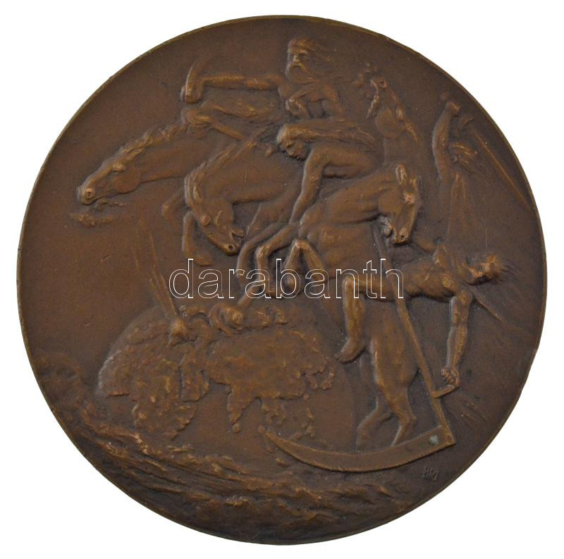 Német Birodalom 1915. 'A világháború emlékére 1914/15' bronz emlékérem. Szign.: B.H. Mayer (60mm) T:AU / German Empire 1915. 'Commemorating the World War 1914/15' bronze commemorative medallion. Sign.: B.H. Mayer (60mm) C:AU