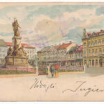 1899 (Vorläufer) Arad, Vértanú szobor / martyrs statue. Art Nouveau, litho s: Geiger R. (Rb)