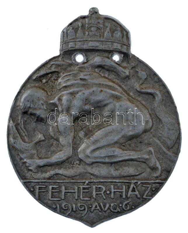 1938. 'FEHÉR HÁZ 1919. AVG. 6' irredenta alumínium felvarró (24x19mm) T:AU / Hungary 1938. 'FEHÉR HÁZ 1919. AVG. 6.' irredentist Al medal (24x19mm) C:AU