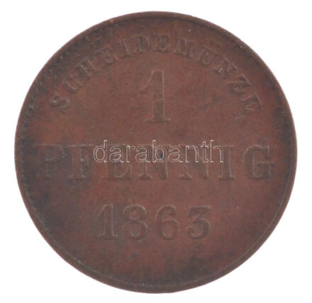 Német Államok / Szászország-Meiningen 1863. 1pf Cu 'II. Bernhard' T:VF German States / Saxe-Meiningen 1863. 1 Pfennig Cu 'Bernhard II' C:VF
