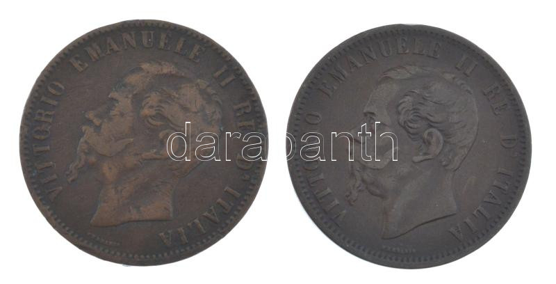 Olaszország 1866OM 10c bronz 'II. Viktor Emánuel' + 1867H 10c Br 'II. Viktor Emánuel' Birmingham verdejel T:VF Italy 1866OM 10 Centesimi bronz 'Vittorio Emanuele II' + 1867H 10 Centesimi bronz 'Vittorio Emanuele II' Birmingham mint mark - Image 2