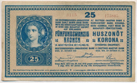 1918. 25K '3115 175805' 3mm, hullámos hátlap T:F kis szakadás, folt Adamo K22/4