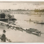 Arad, strand, evezősök csónakok, fürdőház / beach, rowers, boats. photo