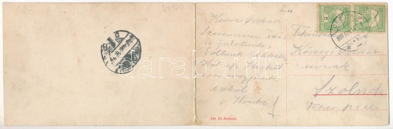 1908 Ada Kaleh. Magyar-román-szerb határ. Ali Mehmed 548. 2-részes kinyitható panorámalap / Hungarian-Romanian-Serbian border - 2-tiled folding panoramacard (fl) - Image 2