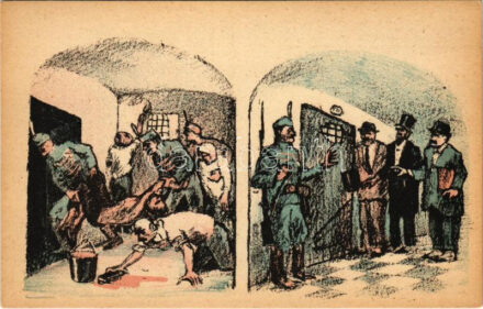 Siessünk itt a missio! Fehérterror Magyarországon. Verlag der Arbeiter-Buchhandlung / White Terror in Hungary, left-wing propaganda card, Judaica s: Bíró Mihály