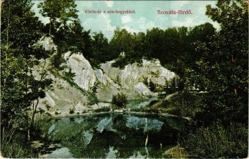 Szovátafürdő, Baile Sovata; Vörös tó a sóshegyekkel / lake, salt mountains