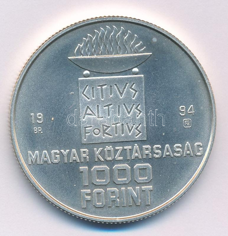 1994. 1000Ft Ag 'XXVI. Nyári Olimpia - Atlanta' kapszulában T:BU kis patina Adamo EM137 - Image 2