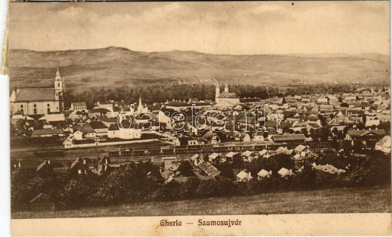 1925 Szamosújvár, Gherla; látkép a vasútállomással. A. Todoran kiadása / railway station (fl)