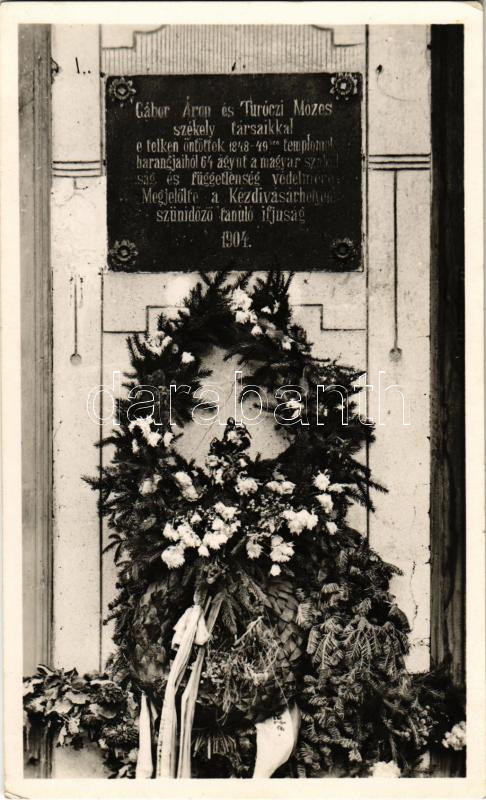 Kézdivásárhely, Targu Secuiesc; Gábor Áron emléktábla / memorial plaque (EK)