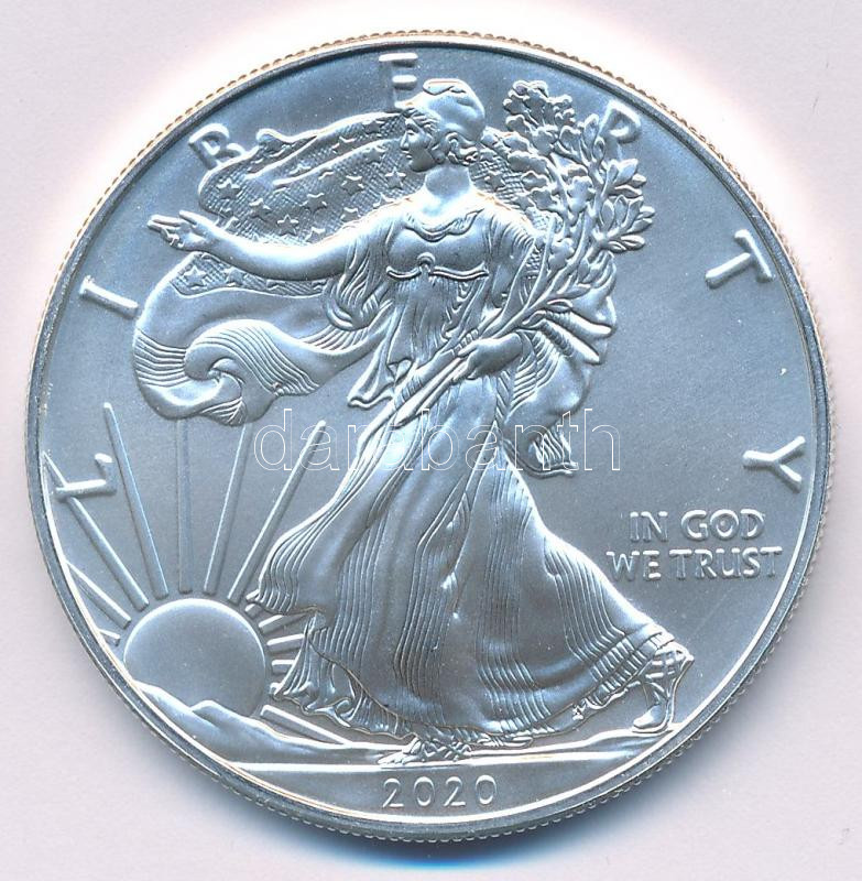 Amerikai Egyesült Államok 2020. 1$ Ag 'Ezüst Sas' tanúsítvánnyal T:UNC USA 2020. 1 Dollar Ag 'Silver Eagle' with certificate C:UNC - Image 2