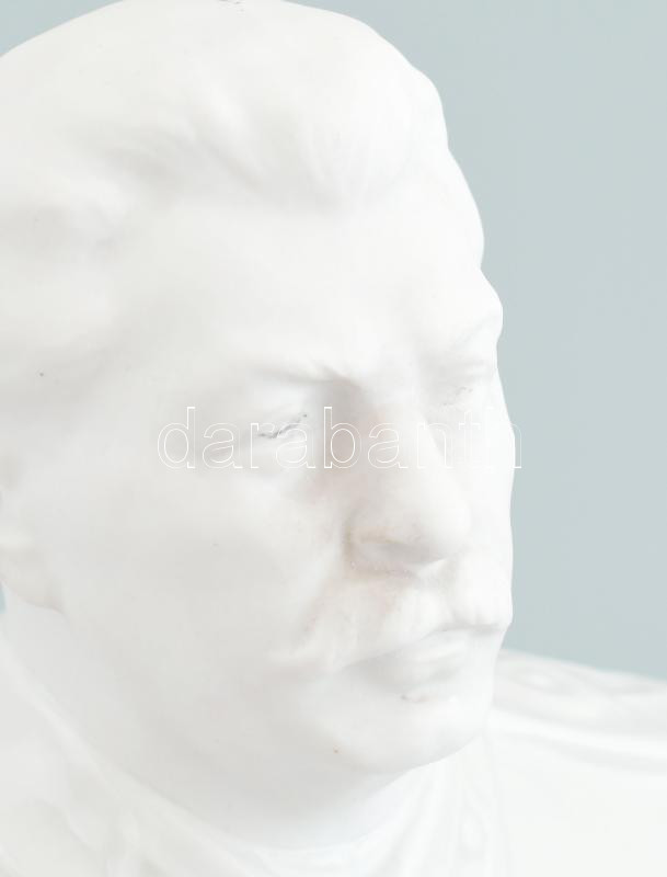 Herendi Sztálin büszt. Terv: Kiril Todorov. Biszkvit és fehér mázas. Jelzett, hibátlan. 17 cm - Image 3