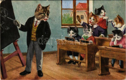 Macska iskola / Cat school. O.G.Z.-L. 284/1574. (fa)