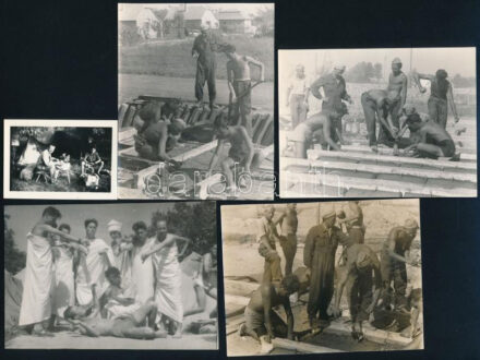 Bogyiszló és Homorúd újjáépítése az 1956. évi árvíz után, 5 db fotó, 12,5x9 cm és 6,5x4,5 cm között