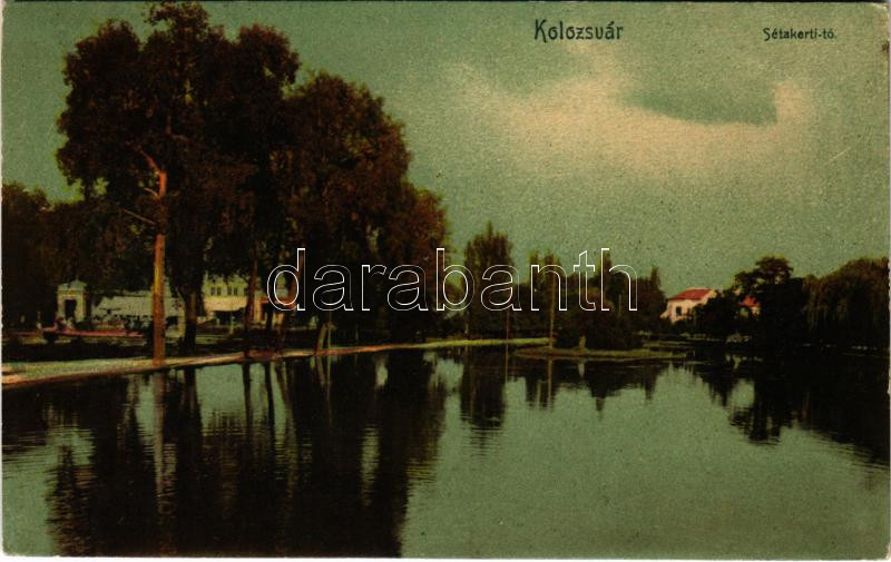 1907 Kolozsvár, Cluj; Sétakerti tó / promenade, lake, park (EK)