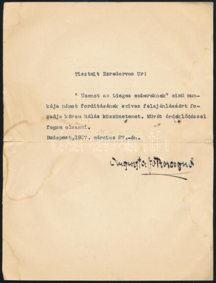 cca 1890 Habsburg József Ágost (1872-1962) főherceg és felesége Auguszta főhercegnő autográf aláírásai két levélen