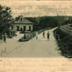 1903 Budapest XII. Svábhegy, gyógyszertár, vasúti sínek, karikázó gyerekek. Károlyi György kiadása (EK)