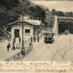 1905 Budapest XII. Zugliget, villamos vasúti végállomás, villamosok. Schwarz J. kiadása (EB)