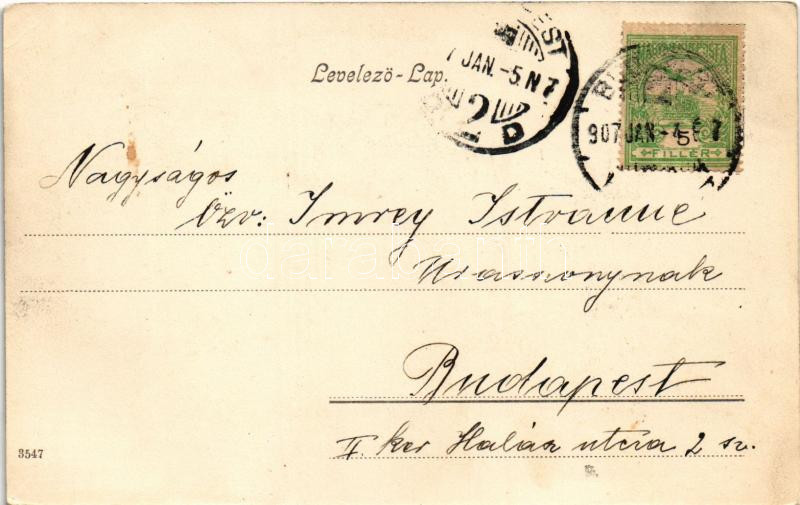 1907 Budapest VIII. Népszínház és Kerepesi út, villamosok (EK) - Image 2
