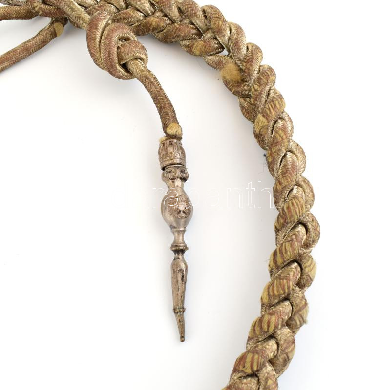 K. u. K., 1855 M vállzsinór (ezüstözött paszományból, valószínűleg átalakított huszárkötéssel) / k.u.k. military shoulder belt - Image 2
