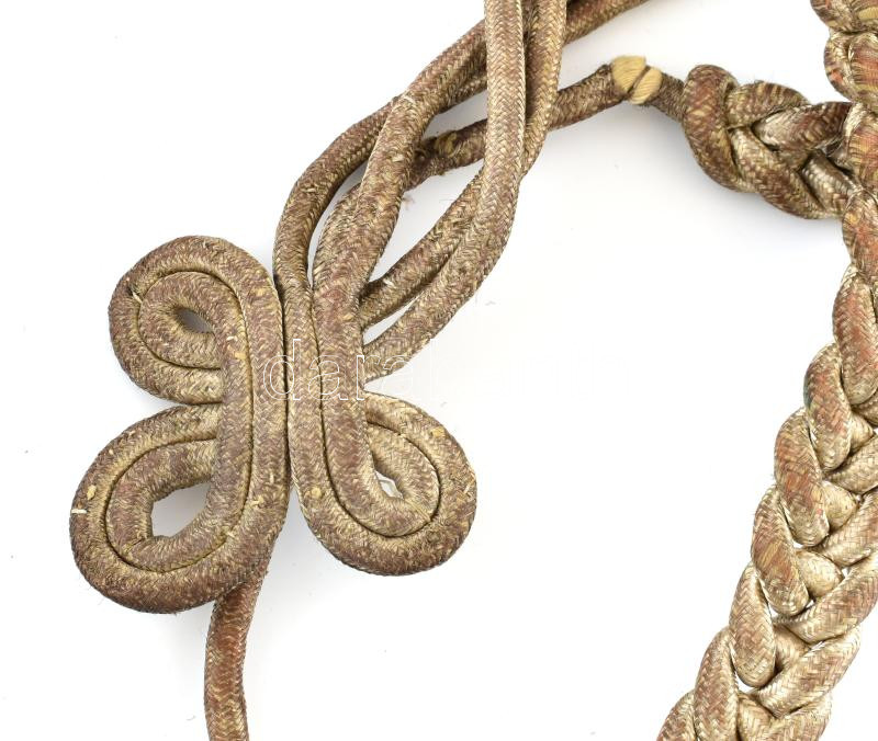 K. u. K., 1855 M vállzsinór (ezüstözött paszományból, valószínűleg átalakított huszárkötéssel) / k.u.k. military shoulder belt - Image 4