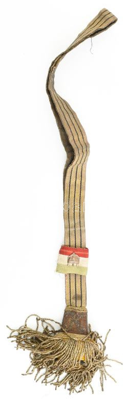 K. u. K., IV. Károly, tiszti kardbojt (1920-as Nemzeti Hadsereg, koronás áthúzó szalaggal) / k.u.k. partepee with Horthy National Army ribbon