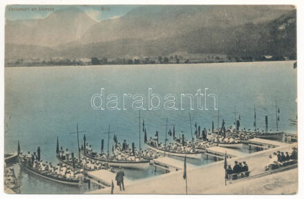 K.u.k. Kriegsmarine Ferienhort am Abersee, Molo / Osztrák-magyar haditengerészeti pihenő, matrózok a Abersee partján / Austro-Hungarian Navy holiday, mariners at the pier