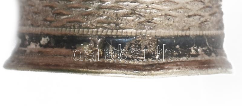 Aranyozott ezüst (Ag) gyűszű. Jelzett, mesterjegyes, 2,6 g 20 mm / Silver thimble - Image 3