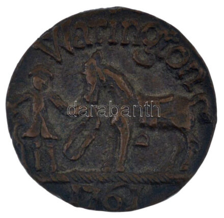 Nagy-Britannia 1761. 'Warrington 1761' bronz, verseny részvételi zseton, hátoldalán '311'-es sorszámmal (35mm) T:XF Great Britain 1761. 'Warrington 1761' bronze, member's token with '311' serial number on the back (35mm) C:XF