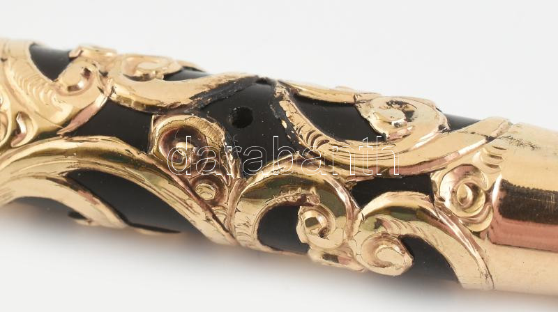 Arany (Au/14k) foglalatos töltőtoll, jelzés nélkül, h: 10 cm, bruttó: 10g - Image 2