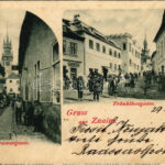1898 (Vorläufer) Znojmo, Znaim; Kramergasse, Tränkthorgasse, Tabak Trafik / streets, tobacco shop (fa)