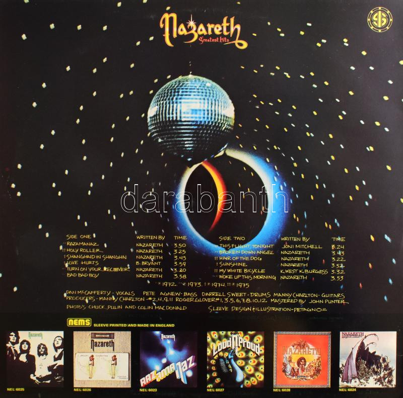 Nazareth - Greatest Hits, Vinyl, LP, Compilation, Reissue, Stereo, Egyesült Királyság 1982 (VG) - Image 2