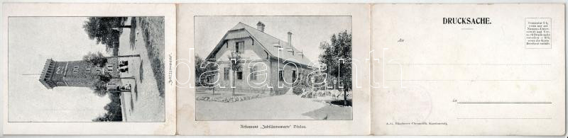 Bad Vöslau, Restaurant Jubiläumswarte, Panorama von Harzberg - 3-tiled folding panoramacard (fl) - Image 2