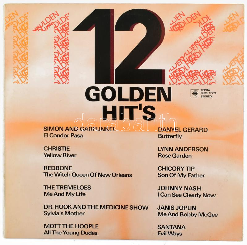 12 Golden Hit's, Vinyl, LP, Compilation, Magyarország 1982 (VG+)