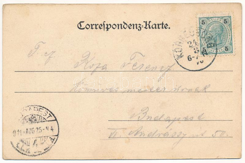 1901 K. und K. Eisenbahn- und Telegrafen Regiment, Betriebs-Detachement St. Pölten-Tulln, Gruss aus Korneuburg / Cs. és kir. vasúti és távirati ezred St. Pölten-Tulln-i műveleti különítménye, gőzmozdony, vonat, hajtány / - Image 2