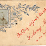 Boldog új évet kíván Szakmáry József m. kir. katonai levélhordó / New Year greeting of a Hunagrian military messenger soldier. photo (non PC) (fl)