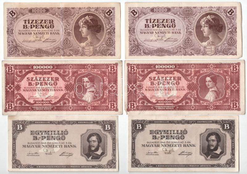 1946. 10.000BP (2x) + 100.000BP (2x) + 1.000.000BP (2x) T:F