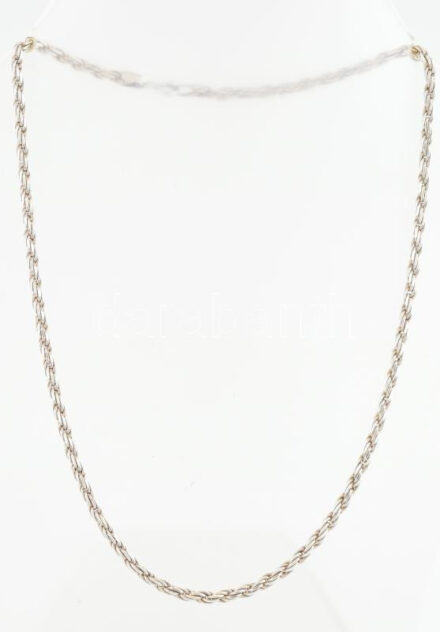 Ezüst(Ag) masszív walles nyaklánc, jelzett, h: 42 cm, nettó: 14 g