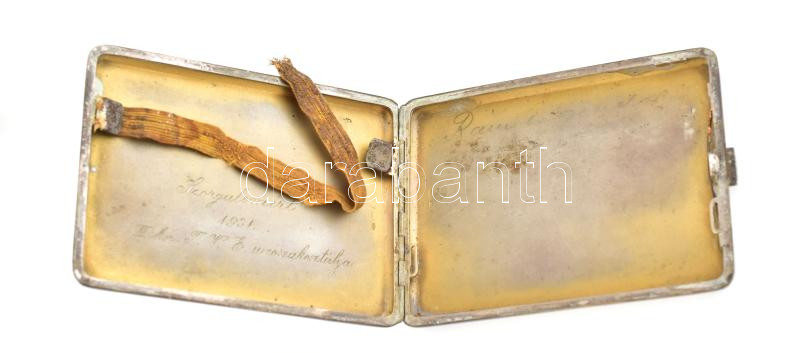 Ezüst (Ag) cigarettatárca, gilosált díszítéssel, belül gravírozással jelzett 123 g 10x8 cm - Image 2