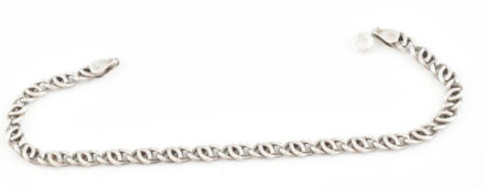 Ezüst(Ag) dupla szemes pancer karkötő, jelzett, h: 21 cm, nettó: 10,2 g