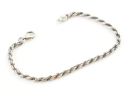 Ezüst(Ag) walles karkötő, jelzett, h: 15 cm, nettó: 4 g