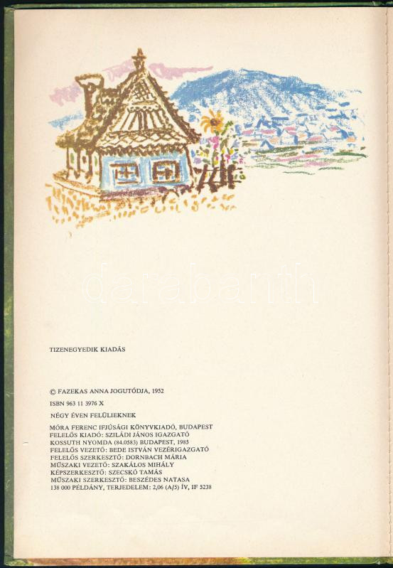 Fazekas Anna: Öreg néne őzikéje. Róna Emy rajzaival. A grafikus, Róna Emy (1904-1988) által DEDIKÁLT példány. Bp.,1985., Móra. Kiadói kartonált papírkötés. - Image 3